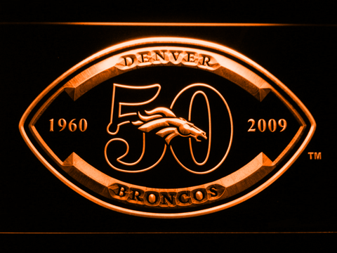 Denver Broncos 50th Anniversary LED Neon Sign